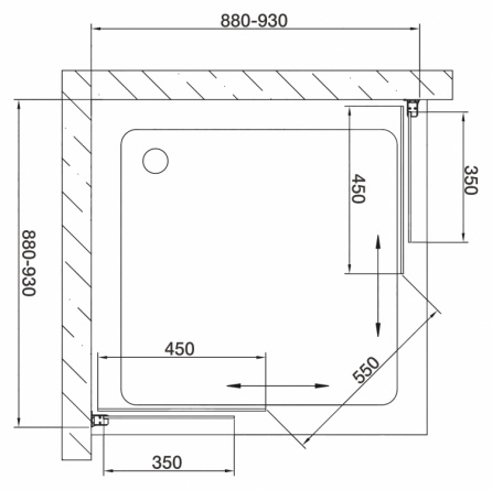 Душевой уголок Vegas Glass ZA 0090 09 10 стекло сатин, 90x90 фото 5