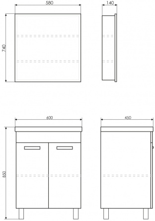 Мебель для ванной Comforty Чезана 60 белый глянец фото 4