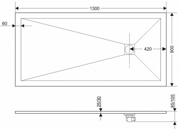 Поддон для душа RGW Stone Tray ST-0139G 90х130 с сифоном фото 3