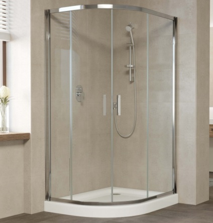 Душевой уголок Vegas Glass ZS-F 110*100 08 01 профиль глянцевый хром, стекло прозрачное фото 1
