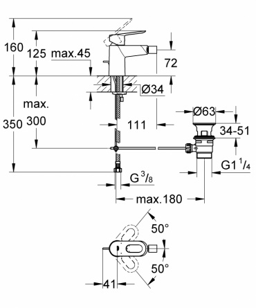 Смеситель для биде GROHE BauLoop фото 2