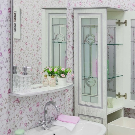 Зеркало Sanflor Адель 65 белое, патина серебро фото 5