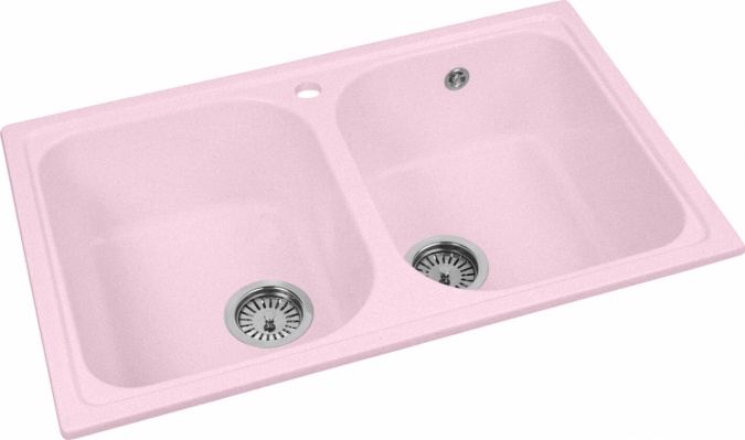 Мойка кухонная AquaGranitEx M-15 светло-розовая фото 2
