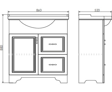 Мебель для ванной Comforty Севилья 85 слоновая кость фото 5