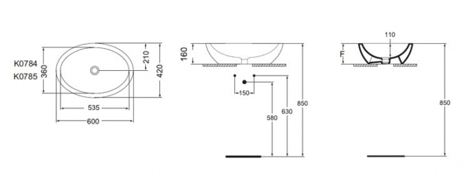 Раковина Ideal Standard Strada   (60 см) фото 4