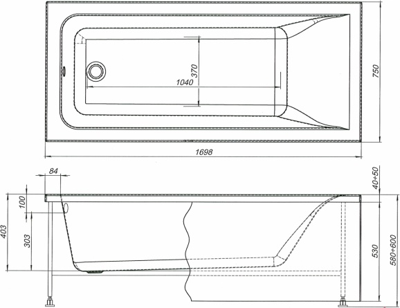Акриловая ванна Aquanet Bright 170x75 фото 8
