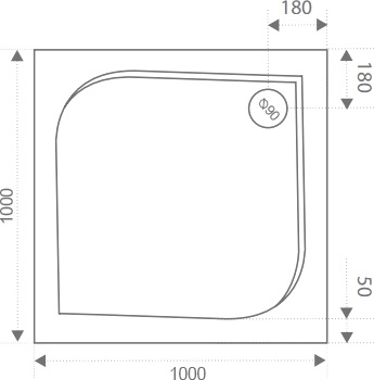 Поддон для душа Good Door Квадро 100x100 с ножками и экраном фото 5