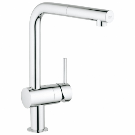 Смеситель для кухонной мойки Grohe Minta с выдвижным L-изливом фото 1