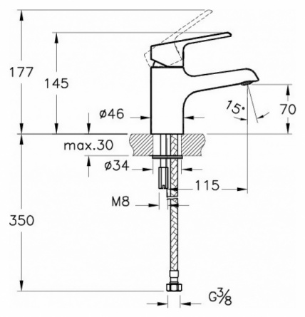 Смеситель VitrA Axe S  для раковины фото 2