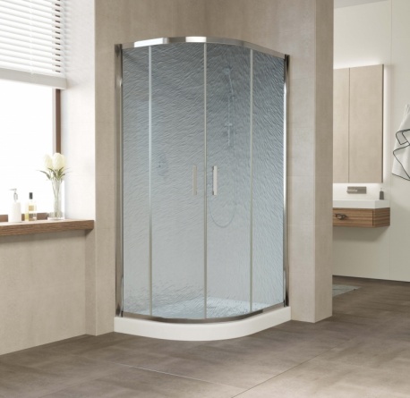 Душевой уголок Vegas Glass ZS-F 100*80 08 02 профиль глянцевый хром, стекло шиншилла фото 2