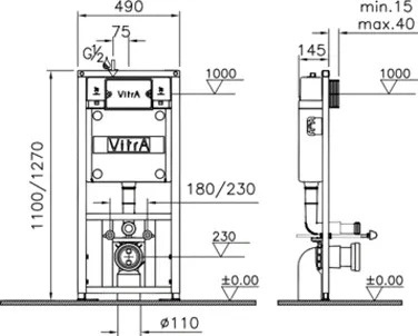 Комплект VitrA S20 9004В003-7202 кнопка хром фото 10