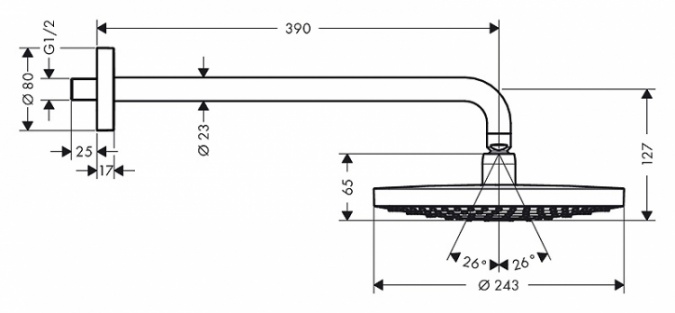 Верхний душ Hansgrohe Raindance Select S 240 2jet фото 3