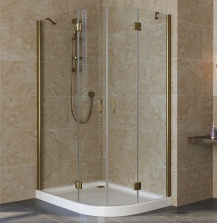 Душевой уголок Vegas Glass AFS-F Lux 110*100 05 01 L профиль бронза, стекло прозрачное фото 1