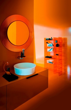 Зеркало Laufen Kartell 3.8633.1.082.000.1 оранжевый пластик фото 2