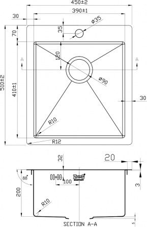 Мойка кухонная Zorg Inox PVD 4551 grafit фото 2