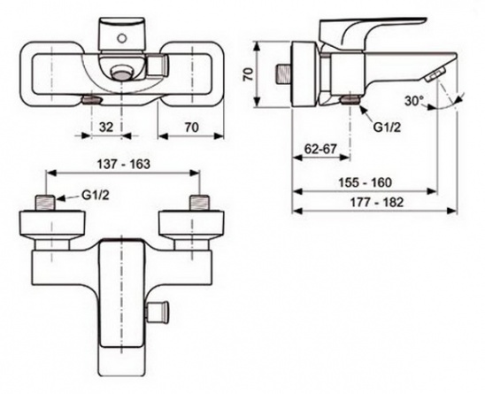 Смеситель для ванны Ideal Standard Strada фото 2