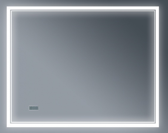 Зеркало Бриклаер Эстель-2 100 с подсветкой, с часами, сенсор на корпусе фото 5