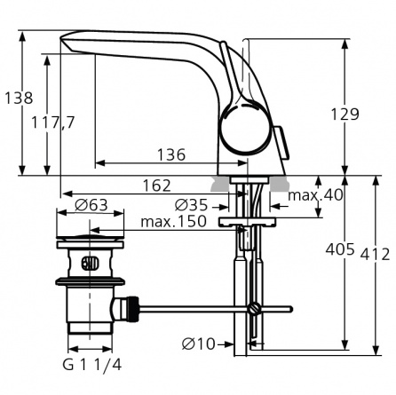 Смеситель Ideal Standard Melange  для раковины фото 6