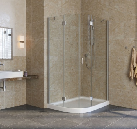 Душевой уголок Vegas Glass AFS-F Lux 120*80 07 01 R профиль матовый хром, стекло прозрачное фото 2