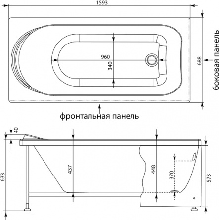 Акриловая ванна Aquanet Nord 160x70 фото 8