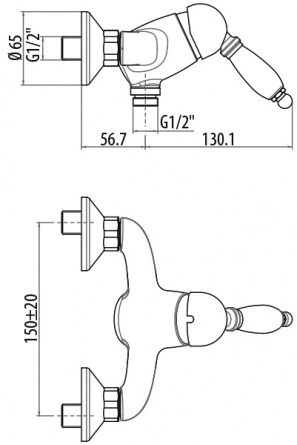 Смеситель Gattoni Orta 2725V0 для душа фото 2