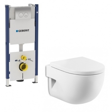 Комплект инсталляция Geberit Duofix + Roca Meridian-N + крышка  фото 1