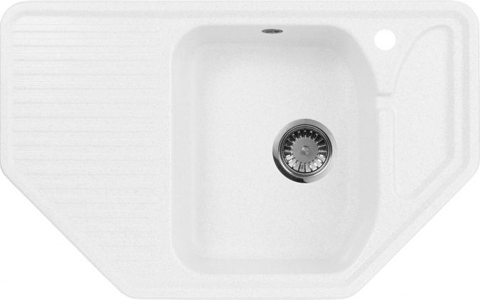 Мойка кухонная AquaGranitEx M-10 белая фото 1