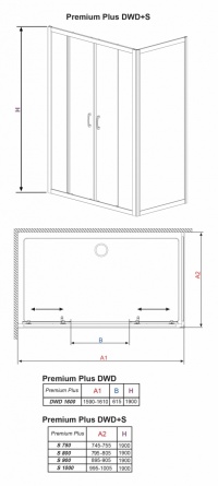 Душевой уголок Radaway Premium Plus DWD+S 160 прозрачное стекло фото 10