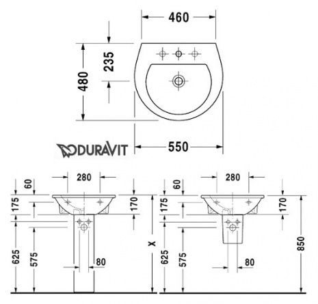 Раковина Duravit Darling New 2621550000  (55 см) фото 6
