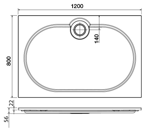 Поддон для душа Cezares Tray AH 120/80 прямоугольный фото 2