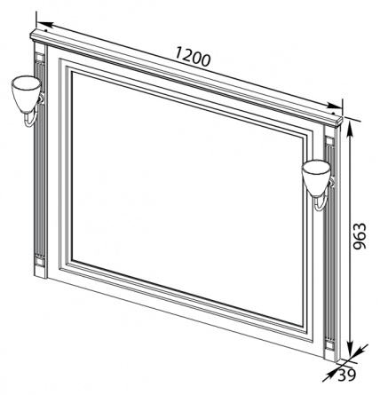 Зеркало Aquanet Паола 120 черное фото 6
