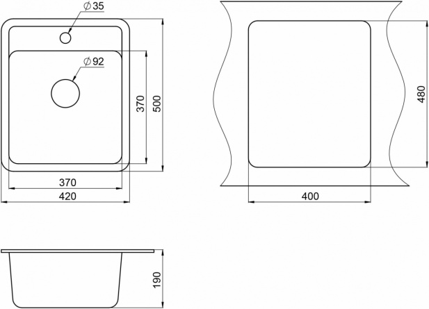 Мойка кухонная Granula Standart ST-4202 бежевая фото 2
