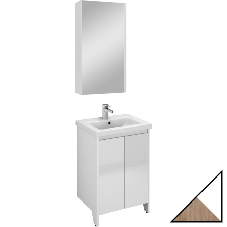 Мебель для ванной Velvex Klaufs 50.2D белая, шатанэ, напольная фото 1