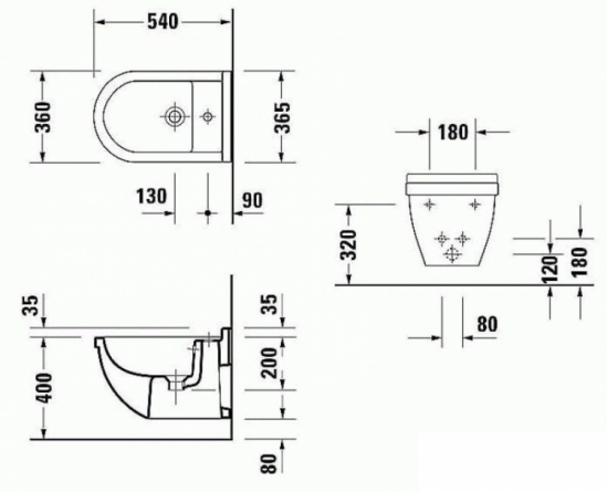 Биде подвесное Duravit Starck 3 фото 3