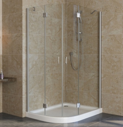 Душевой уголок Vegas Glass AFS-F Lux 110*100 07 01 R профиль матовый хром, стекло прозрачное фото 1