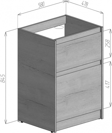 Тумба для комплекта BelBagno Kraft-LVD 60 pietra grigio фото 3