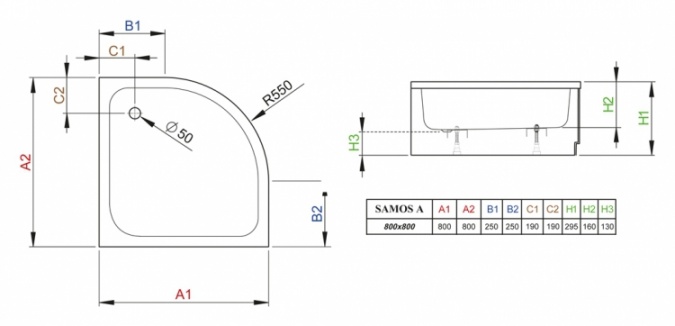 Поддон для душа Radaway Samos A800 фото 3