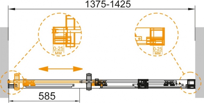 Душевая дверь в нишу Cezares Duet Soft BF 1 140 C Cr фото 3
