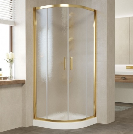 Душевой уголок Vegas Glass ZS 80 09 02 профиль золото, стекло шиншилла фото 2