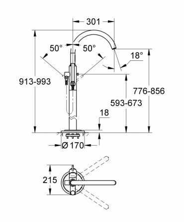 Смеситель для ванны Grohe Atrio, свободностоящий фото 2