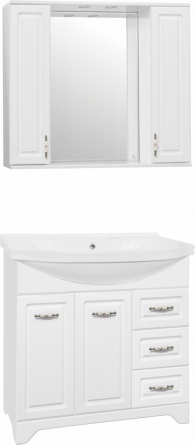 Мебель для ванной Style Line Олеандр-2 90 Люкс, белая фото 1