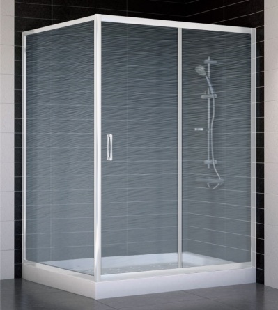 Душевой уголок Vegas Glass ZP+ZPV 140*100 01 02 стекло шиншилла, 140x100 фото 1