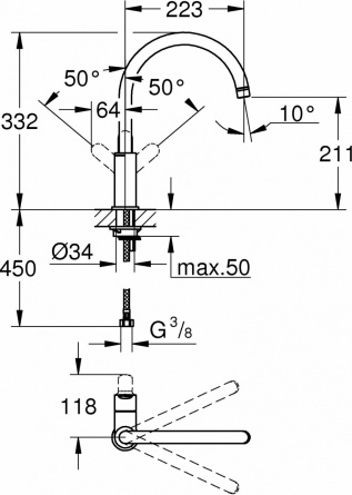 Смеситель Grohe BauEdge 31367000 для кухонной мойки + Средство для очистки Grohe Grohclean 48166000 фото 5