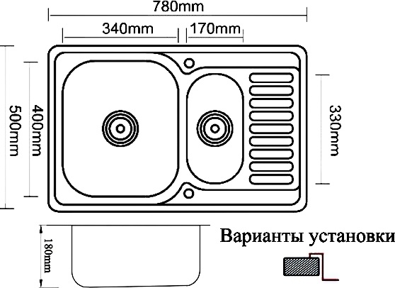 Мойка кухонная Zorg Inox Pvd SZR-78-2-50 bronze фото 2