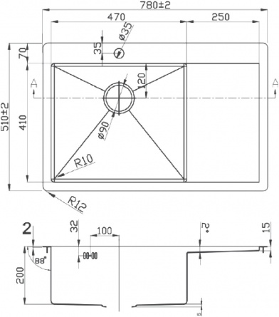 Мойка кухонная Zorg Light ZL R 780510-L фото 2