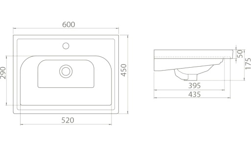 Мебельная раковина Smile CeraStyle Frame 60 фото 4