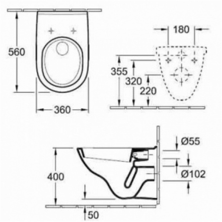 Комплект инсталляция Grohe Rapid SL + унитаз Villeroy&Boch O.Novo + крышка 