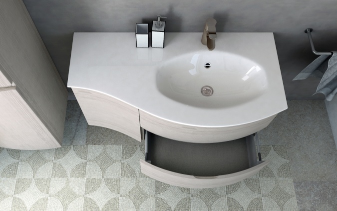 Мебель для ванной Cezares Vague 104 R rovere sbiancato фото 3