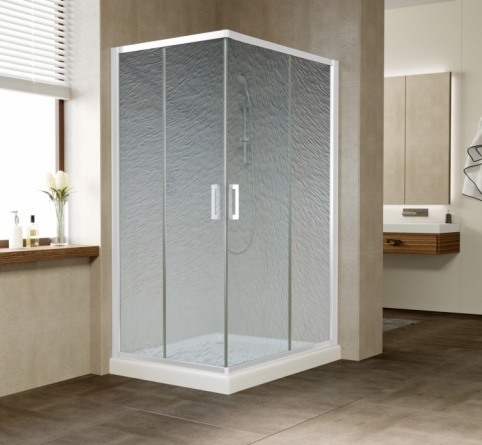 Душевой уголок Vegas Glass ZA-F 110*80 01 02 профиль белый, стекло шиншилла фото 2