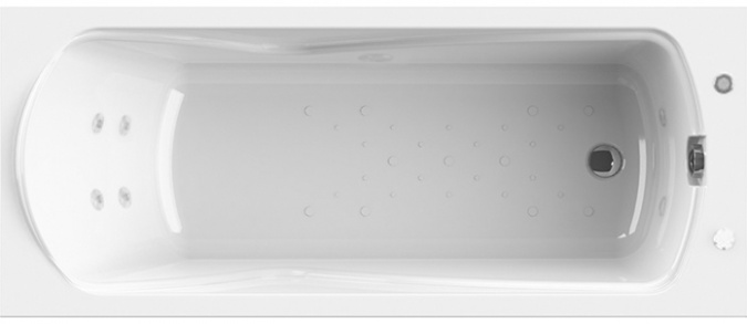 Акриловая ванна Radomir Wachter Сильвия с гидромассажем и экраном, форсунки хром фото 1